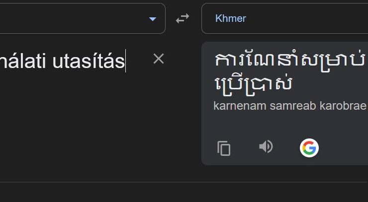 A Google Fordító használata